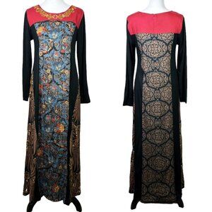 Soft Surroundings Women's Embellished Embroidered Icon Sultana Maxi Dress Large